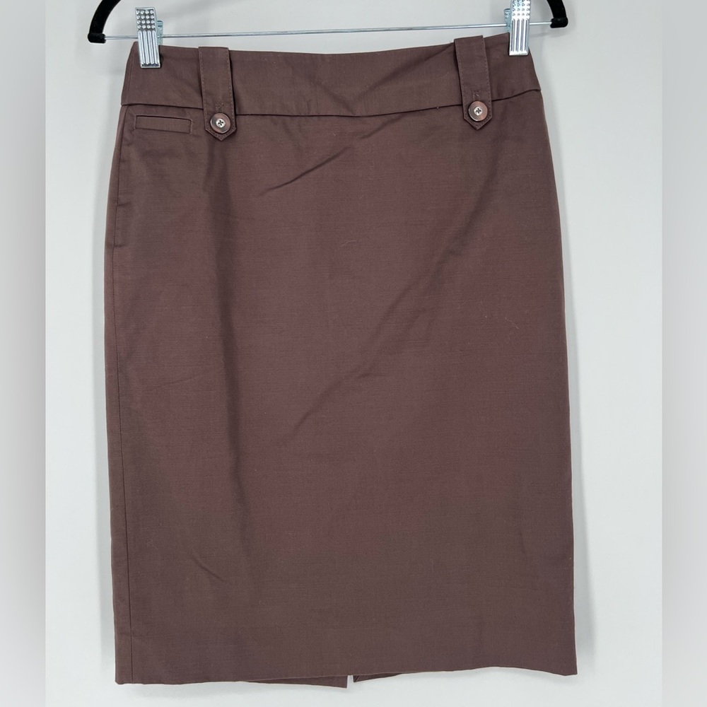 WHITE‎ HOUSE BLACK MARKET NWOT CHOCOLATE BROWN PENCIL SKIRT, LINED, BACK ZIPPER